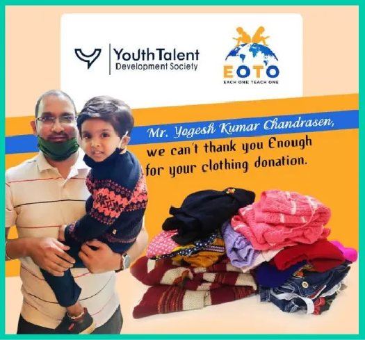 Family donation of clothes appreciated for supporting children in need